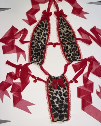 Small red/cheetah slingshot